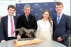 John Inverdale, second left, at the presentation of the 2013 Wills Writing Awards with the three winners